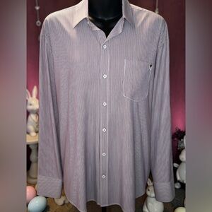 Tommy Bahama Relax Casual Button Down Shirt Mens XL Long Sleeve Burgundy Stripe